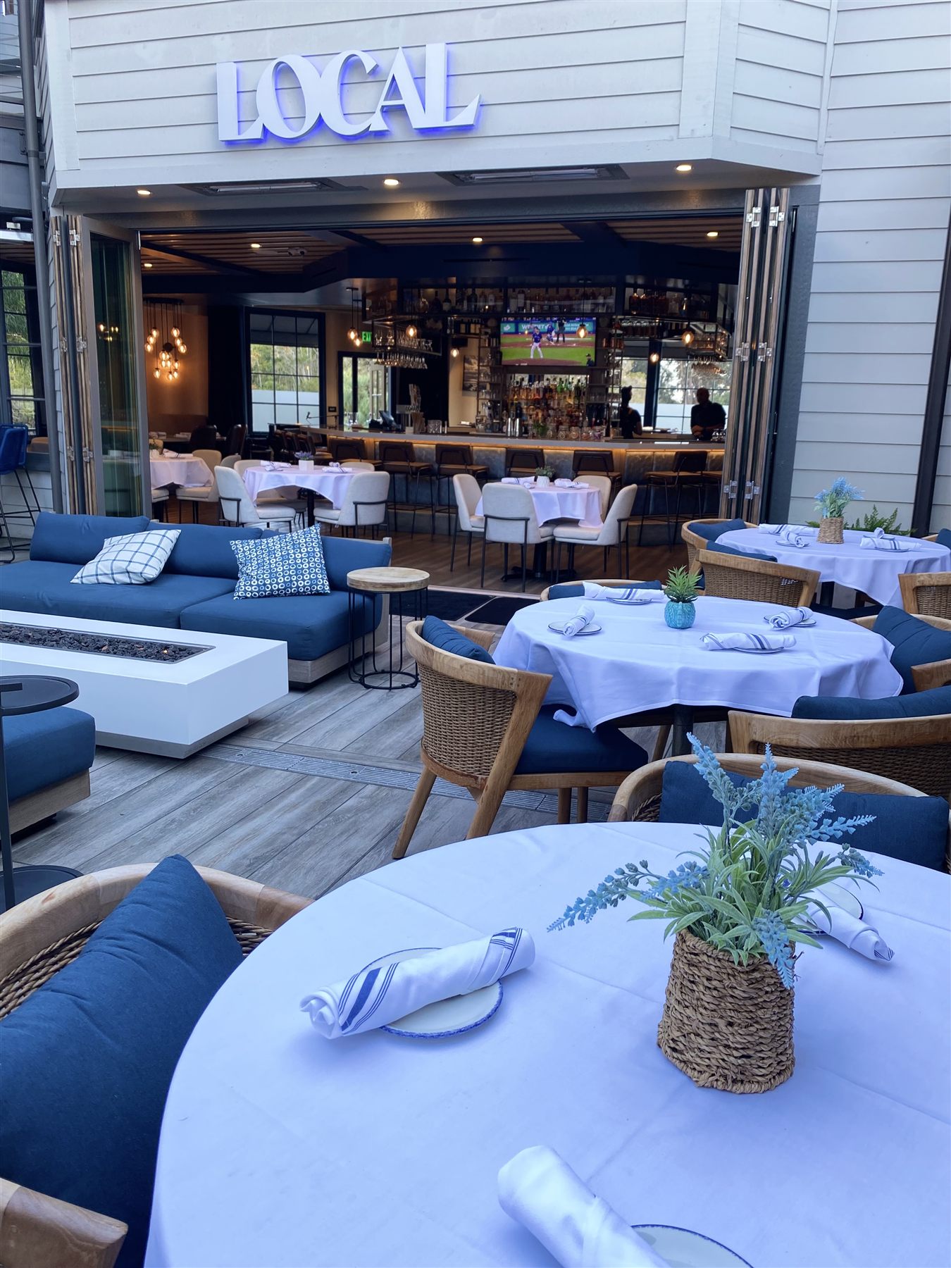 The patio and bar at LOCAL Montecito